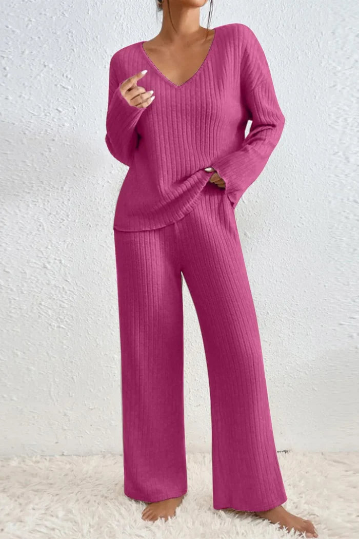 Rina Women's Loungewear Set | Ribbed Knit, Comfortable 12