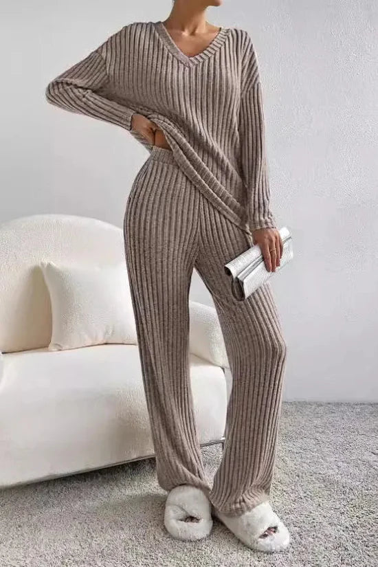 Rina Women's Loungewear Set | Ribbed Knit, Comfortable 9