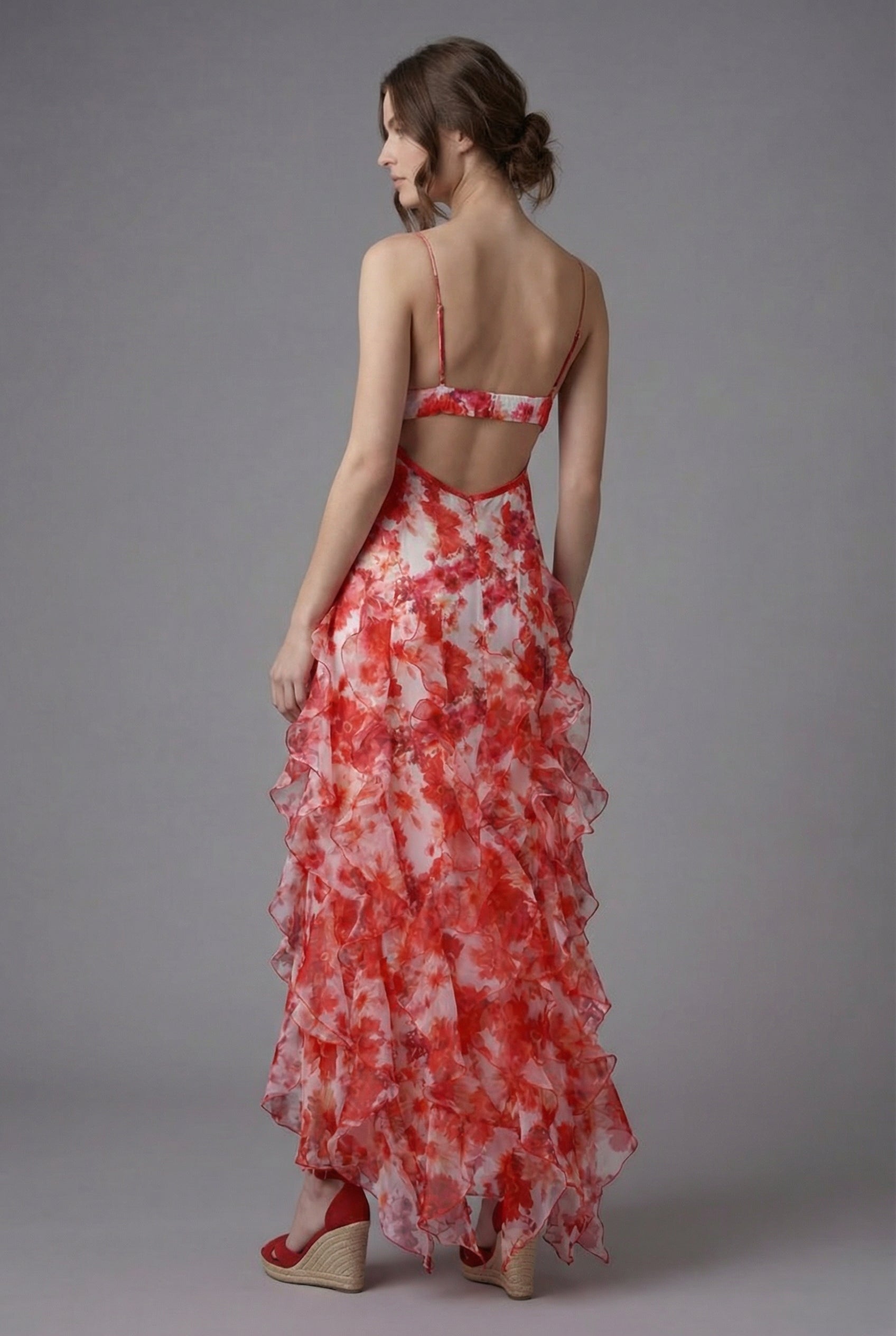 Rina Women's Maxi Dress | Floral Print with Ruffles, Sleeveless Summer Style 2