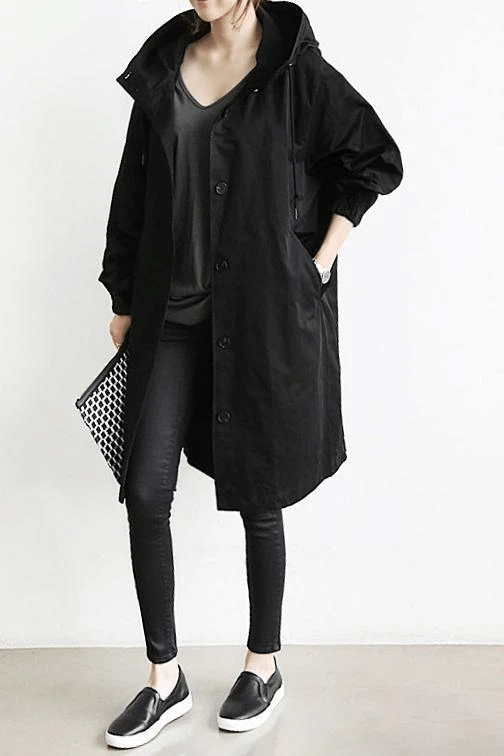 Rina Women's Trench Coat | Oversized Longline, Water-Resistant 1