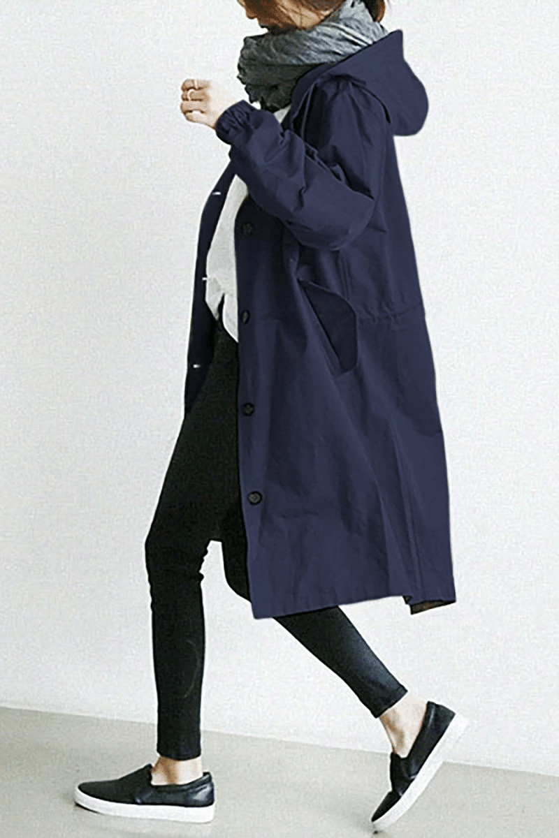 Rina Women's Trench Coat | Oversized Longline, Water-Resistant 2