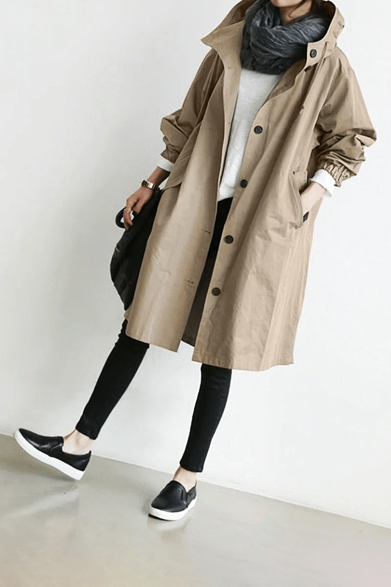 Rina Women's Trench Coat | Oversized Longline, Water-Resistant 3