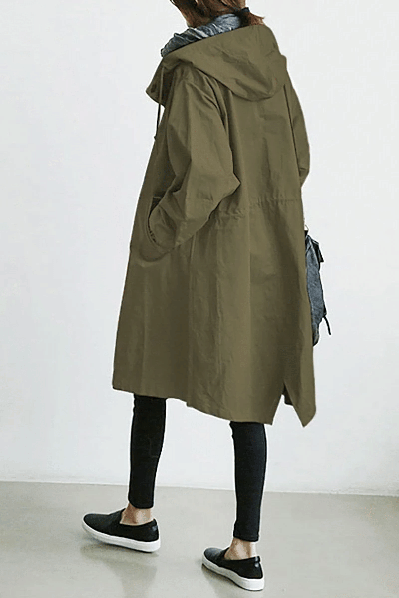 Rina Women's Trench Coat | Oversized Longline, Water-Resistant 8