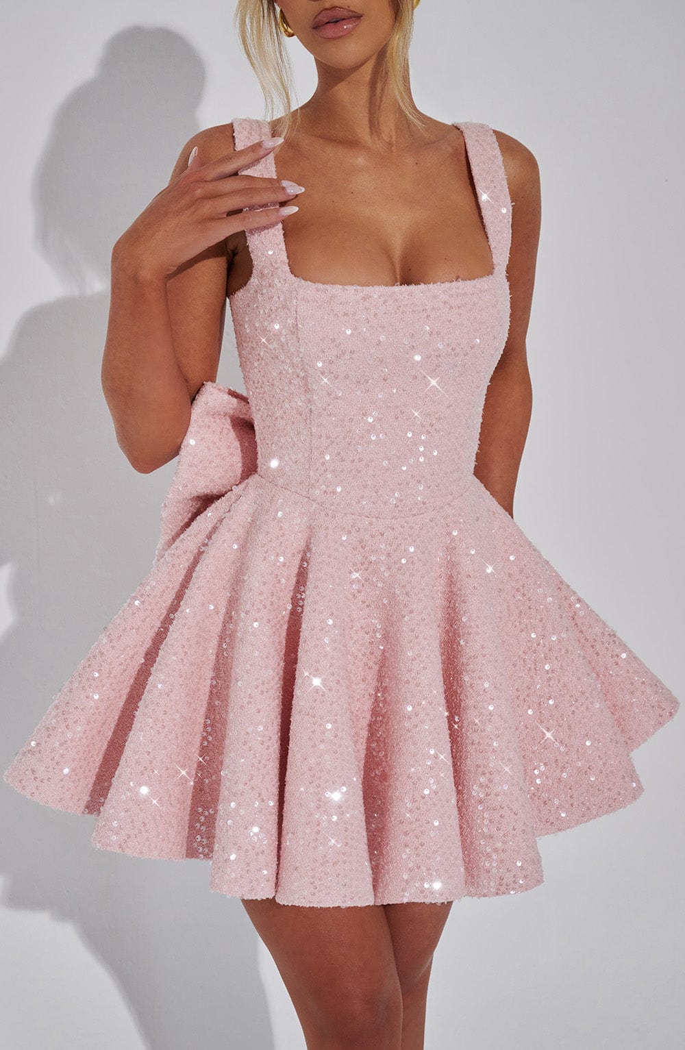 Romy Women's Mini Dress | Sequin Bow Detail, Cocktail Dress 5