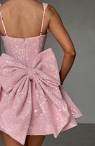 Romy Women's Mini Dress | Sequin Bow Detail, Cocktail Dress 7