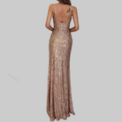 Rosa Women's Gown | Sequin High Slit Evening Dress, Elegant Design 2