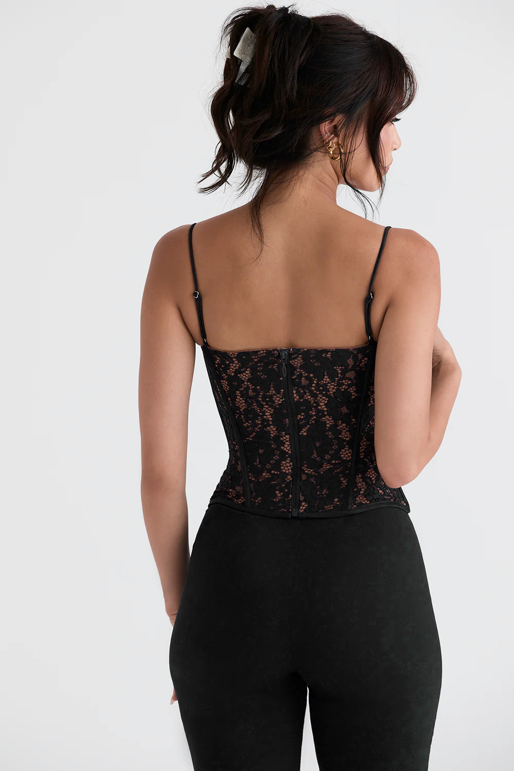 Samantha Women's Black Lace Corset | Elegant Design, Comfortable Fit 3