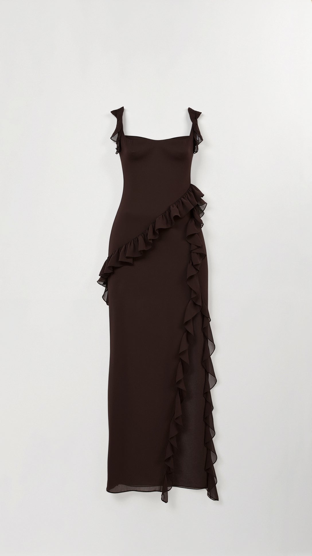 Samantha Women's Maxi Dress | Elegant Ruffles, High Slit 2