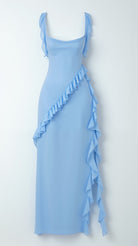 Samantha Women's Maxi Dress | Elegant Ruffles, High Slit 5