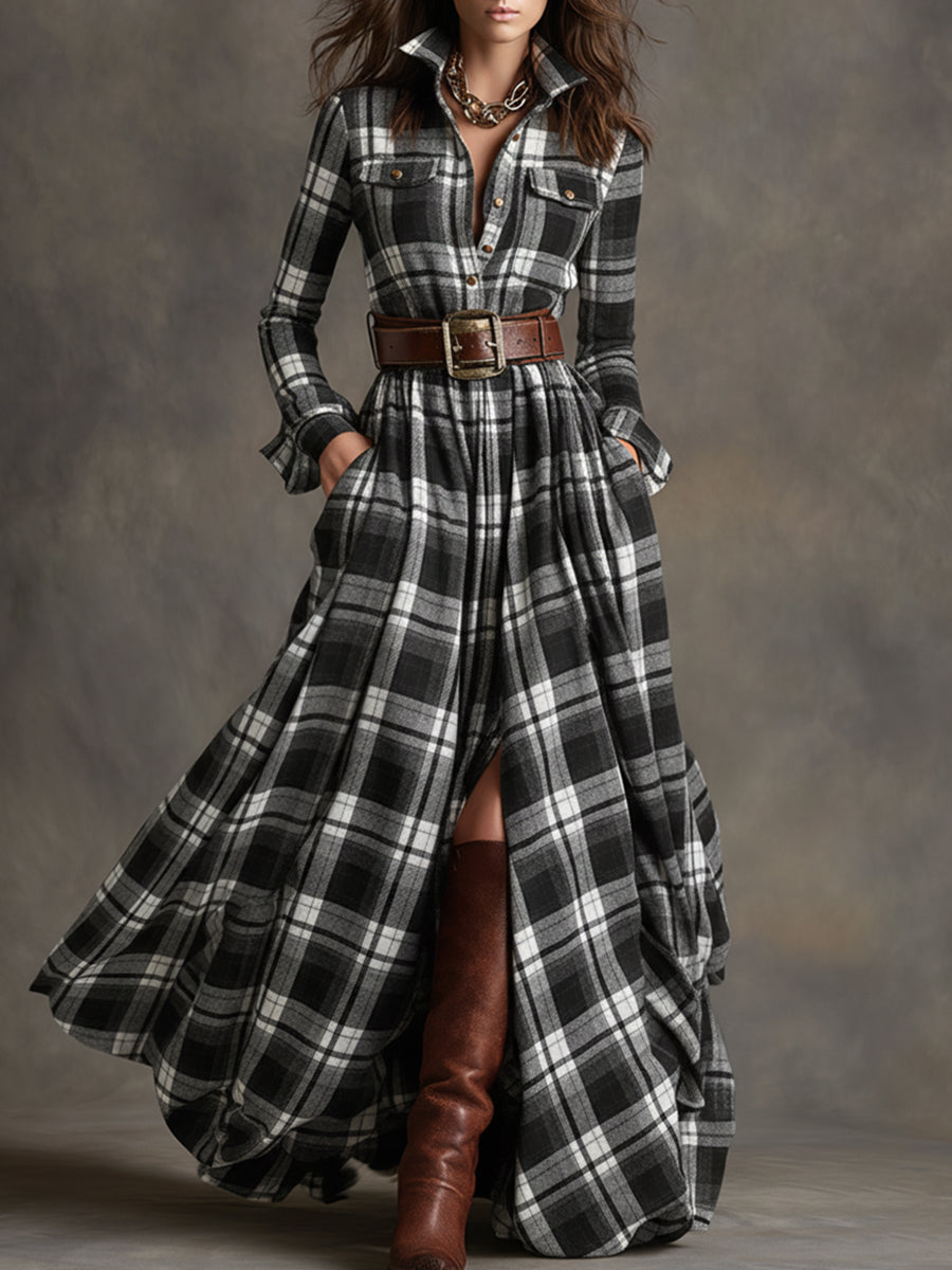 Samantha Women's Shirt Dress | Vintage Plaid, Breathable Fabric 6