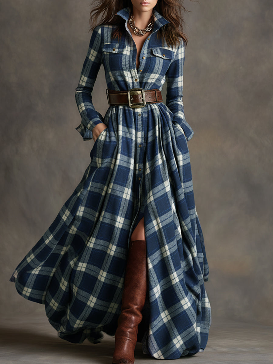 Samantha Women's Shirt Dress | Vintage Plaid, Breathable Fabric 7