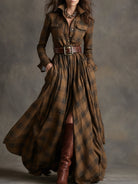 Samantha Women's Shirt Dress | Vintage Plaid, Breathable Fabric 8