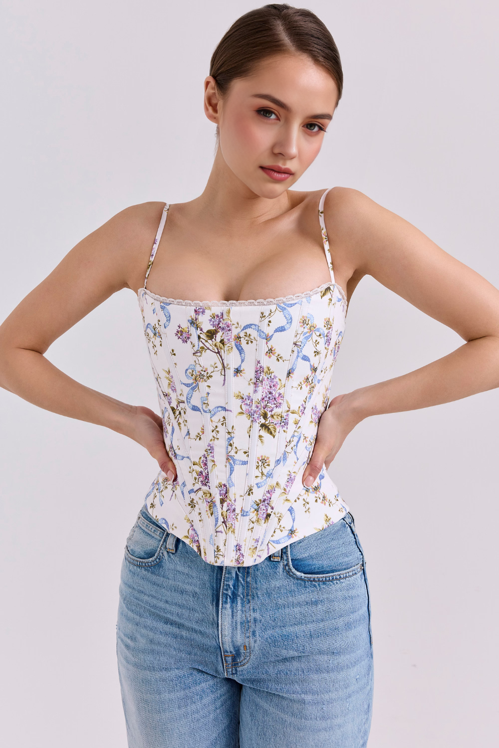 Sapphire Women's Lace Up Corset | Stretch Cotton, Vintage-Inspired 4
