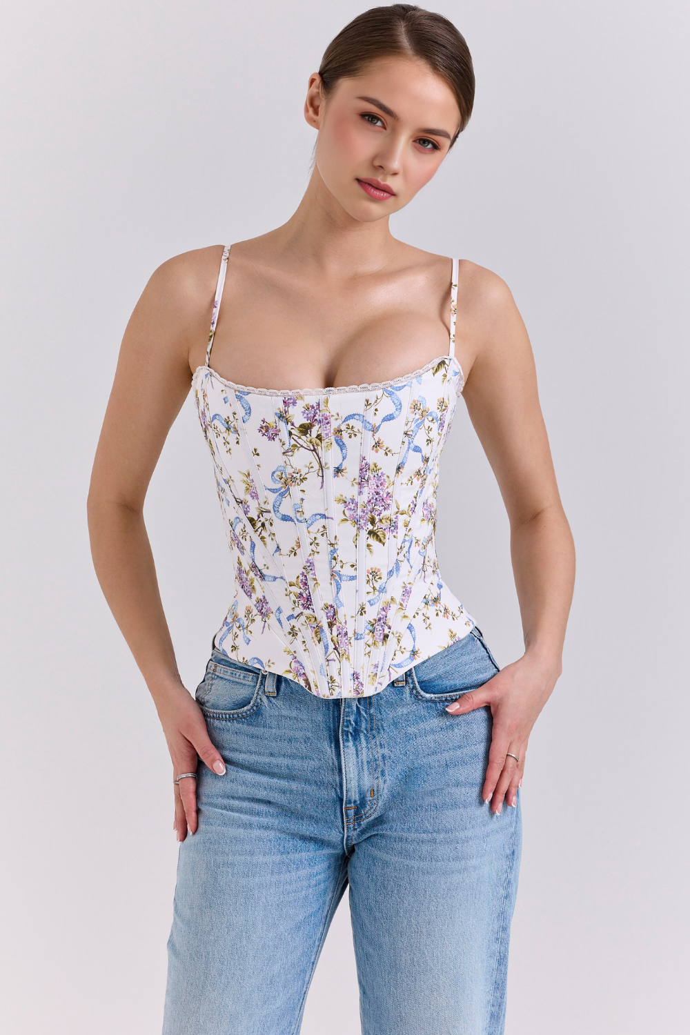 Sapphire Women's Lace Up Corset | Stretch Cotton, Vintage-Inspired 6