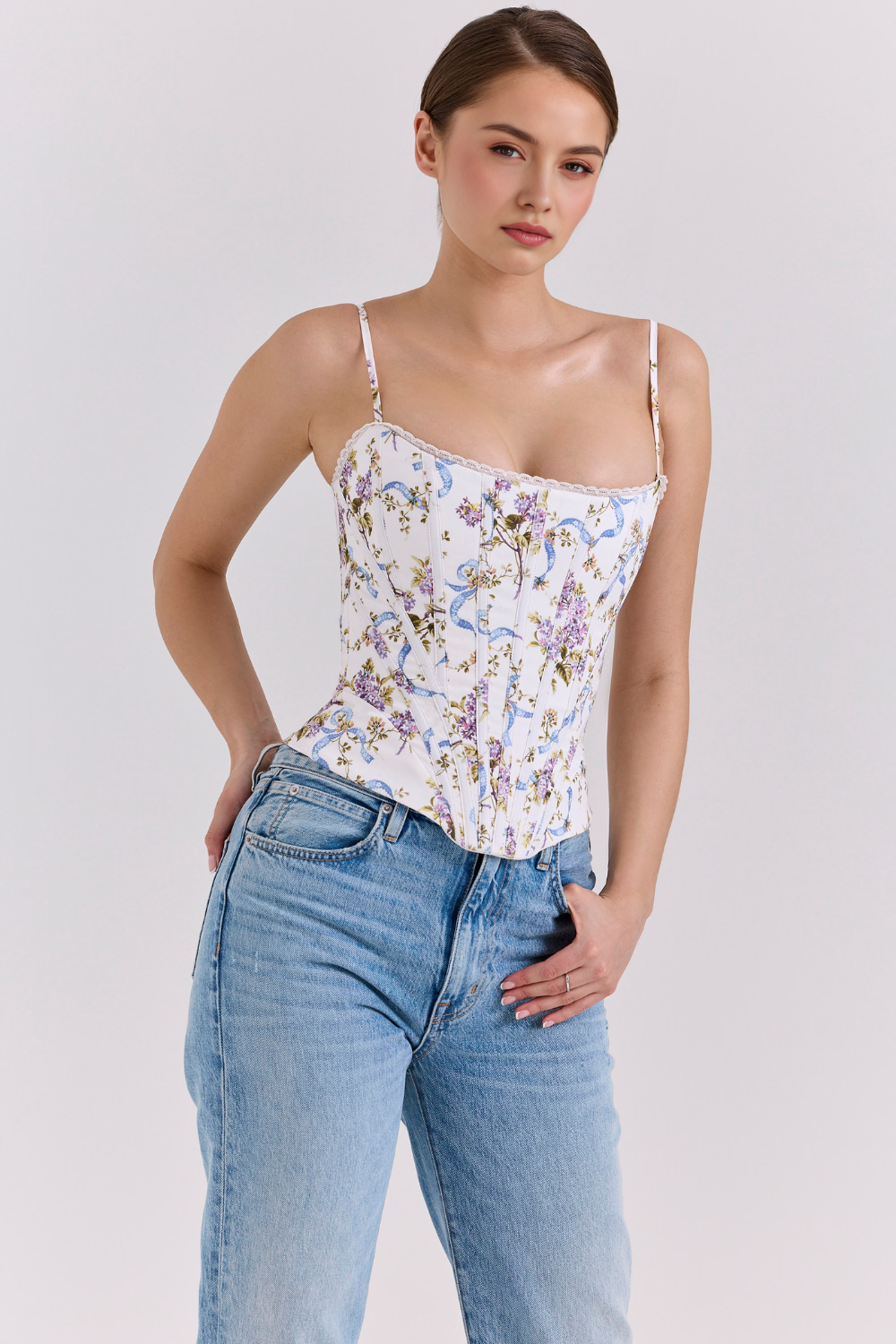 Sapphire Women's Lace Up Corset | Stretch Cotton, Vintage-Inspired 7