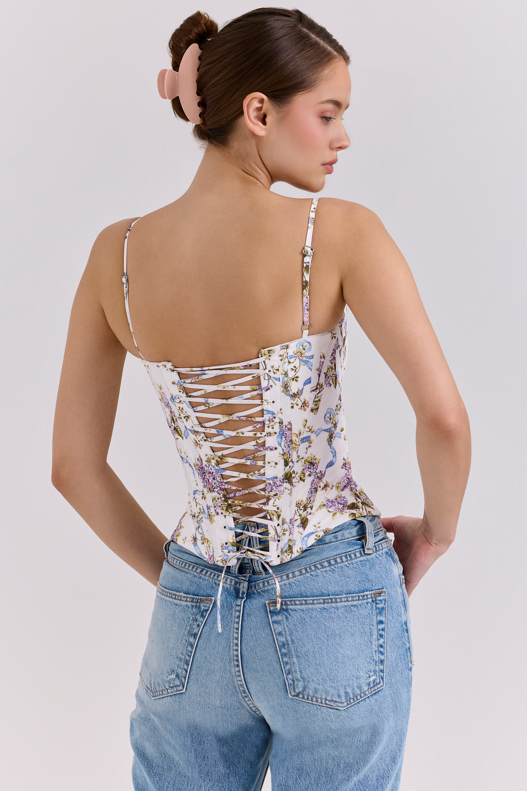 Sapphire Women's Lace Up Corset | Stretch Cotton, Vintage-Inspired 8