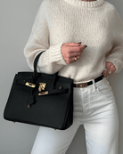 Sera Women's Black Tote Bag | Vegan Suede, Spacious Design 7