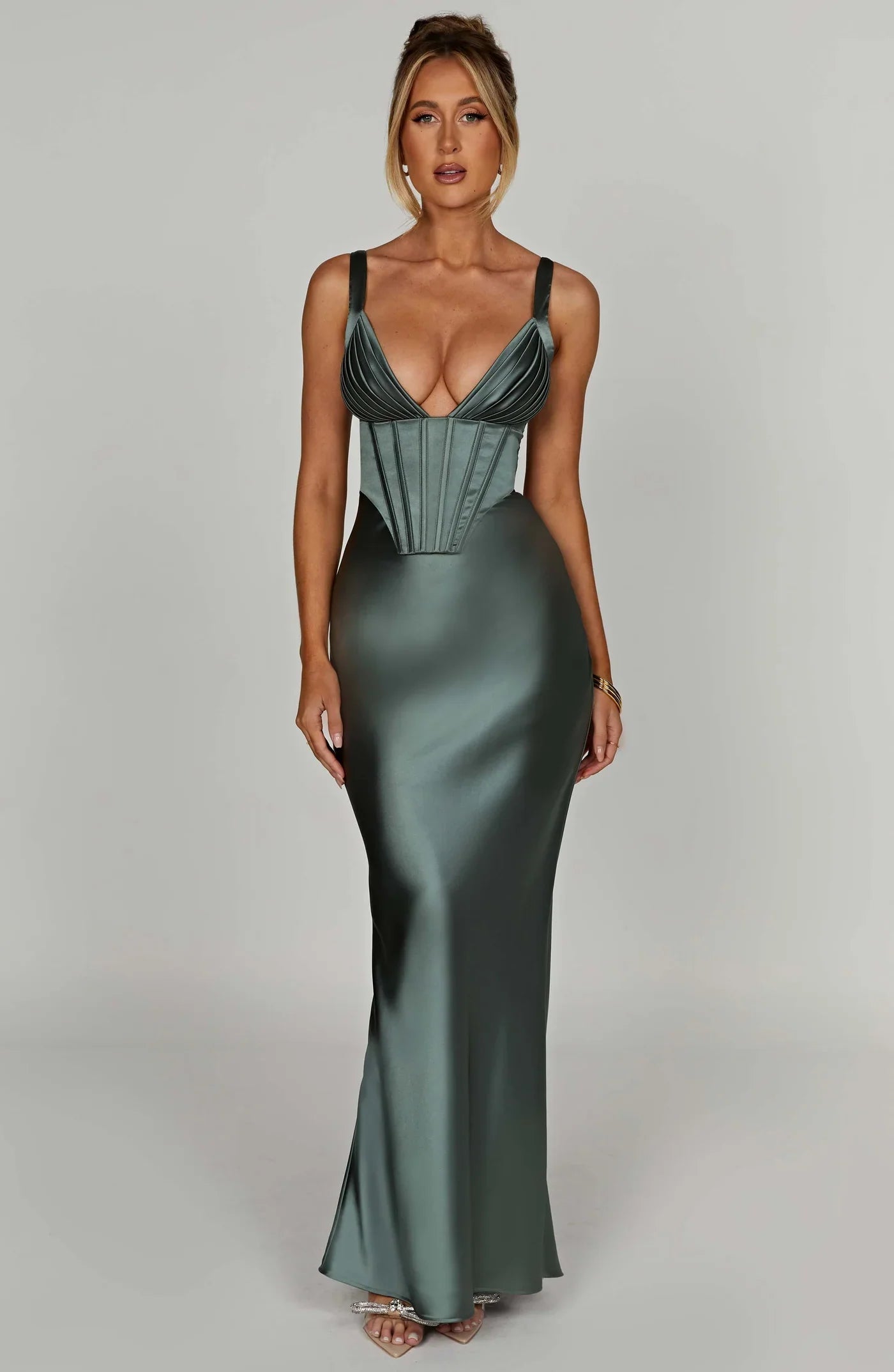 Sera Women's Cocktail Dress | Elegant Scarlet, Corset-Inspired Design 2