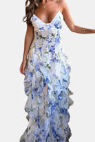 Sharon Women's Maxi Dress | Ruffle Design, Floral Print 5