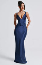 Sierra Women's Formal Dress | Elegant Scarlet, Corset-Inspired Design 3