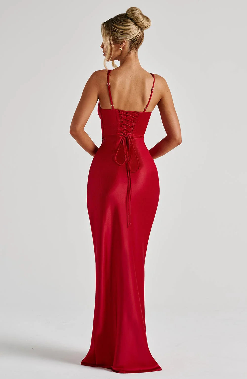Sierra Women's Formal Dress | Elegant Scarlet, Corset-Inspired Design 6