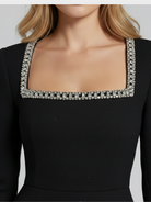 Sleek Women's Black Mini Dress | Structured Silhouette for Summer 3