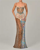 Sofia Women's Maxi Dress | Soft Jersey, Animal Print 0