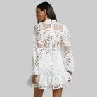 Solemn Women's Black Mini Dress | Premium Lace, Flared Sleeves 1