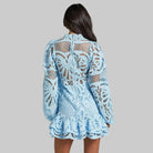 Solemn Women's Black Mini Dress | Premium Lace, Flared Sleeves 3