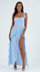 Sophie Women's Maxi Dress | Elegant Ruffles, High Slit for Summer Events 3