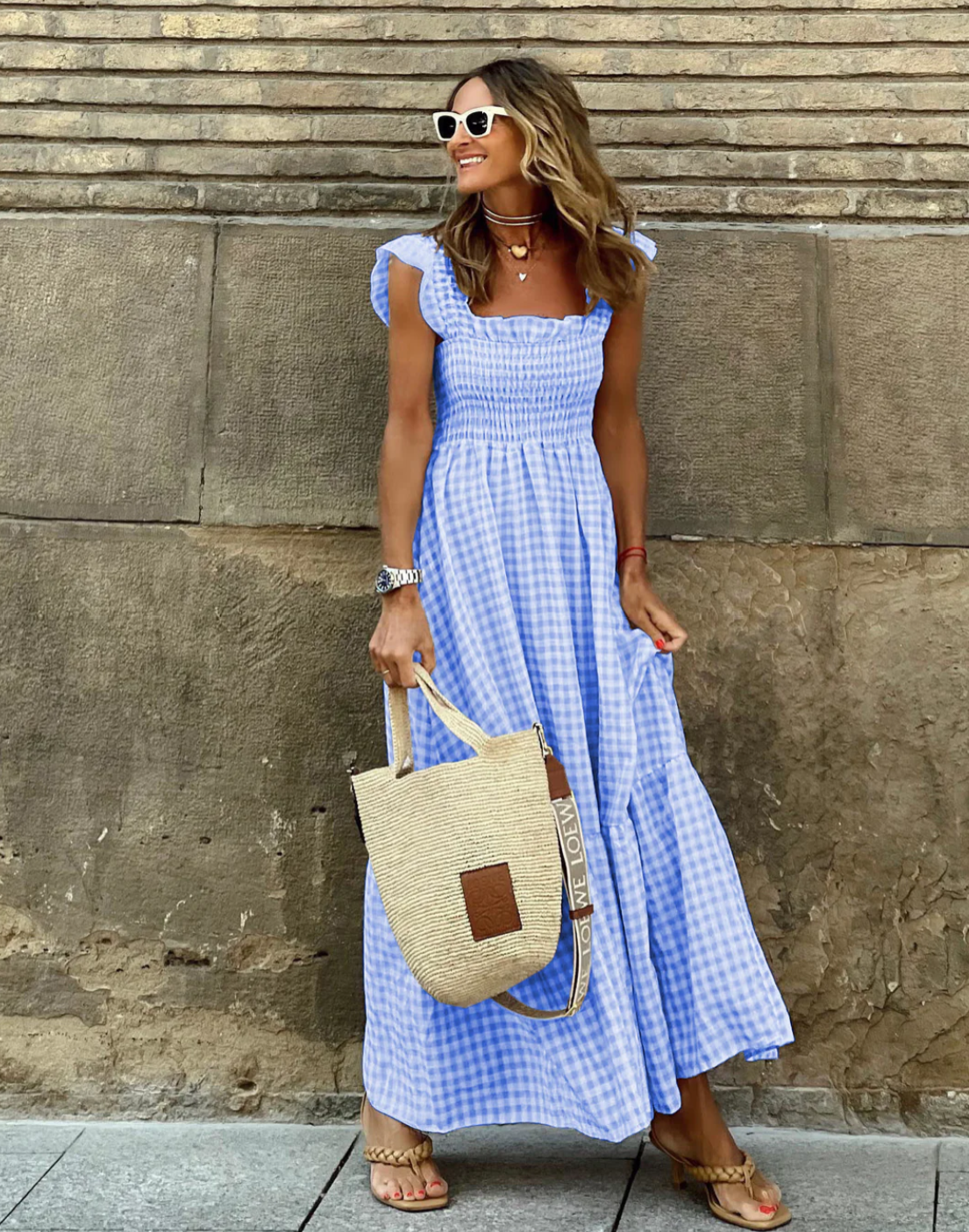 Sophie Women's Maxi Dress | Lightweight Cotton, Flutter Sleeves 4