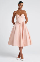 Sophie Women's Midi Dress | Corset Detailing, Elegant Full Skirt 0