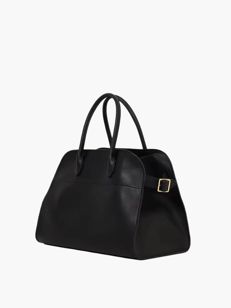 Tara Women's Black Tote Bag | Structured Design, Elegant Buckle Detail 5