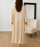 Tayma Women's Maxi Dress | Satin Blend, Elegant Cape Sleeves 1