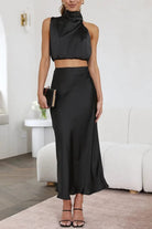 Tessy Women's Maxi Dress | Satin Halter Neck, Elegant Summer Formal Wear 2