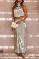 Tessy Women's Maxi Dress | Satin Halter Neck, Elegant Summer Formal Wear 3
