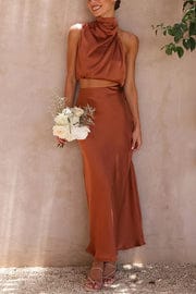 Tessy Women's Maxi Dress | Satin Halter Neck, Elegant Summer Formal Wear 4