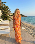 Tropical Sunset Women's Maxi Dress | Floral Ruffles, Lightweight Summer Style 2