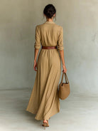 Ulyssa Women's Maxi Dress | Wrap Style with Lapel Collar, Lightweight and Flowy 2