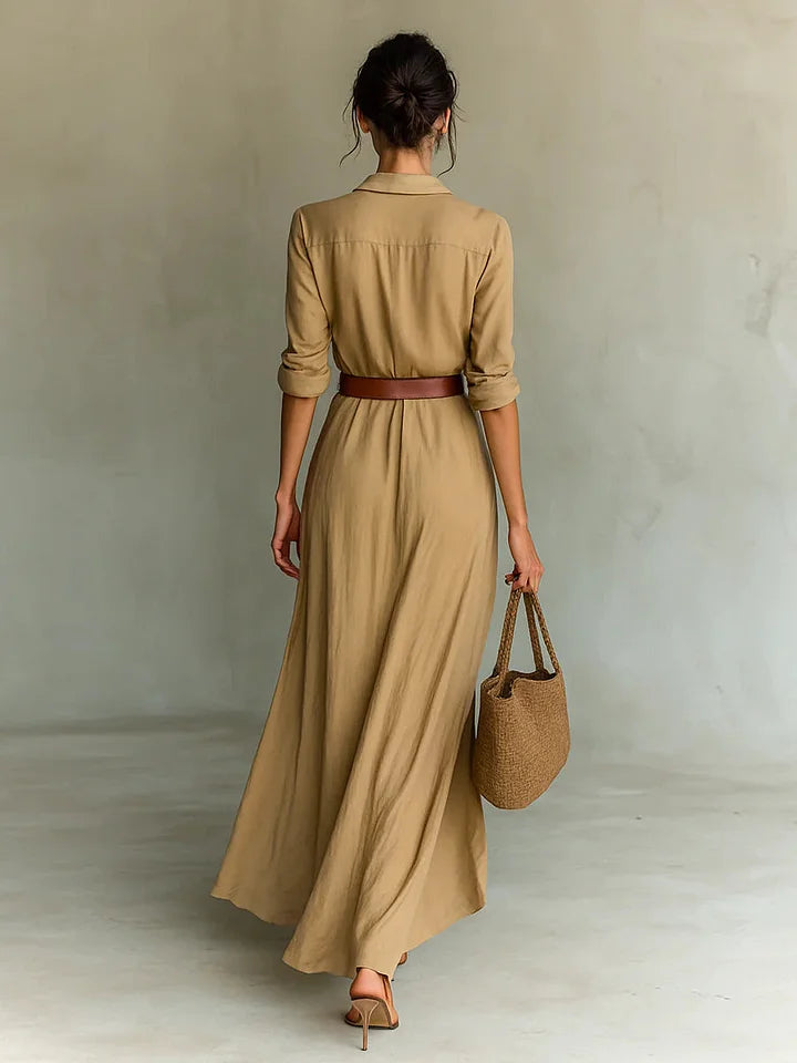 Ulyssa Women's Maxi Dress | Wrap Style with Lapel Collar, Lightweight and Flowy 2