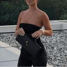 Vara Women's Clutch Bag | Woven Vegan Leather, Elegant Design 3