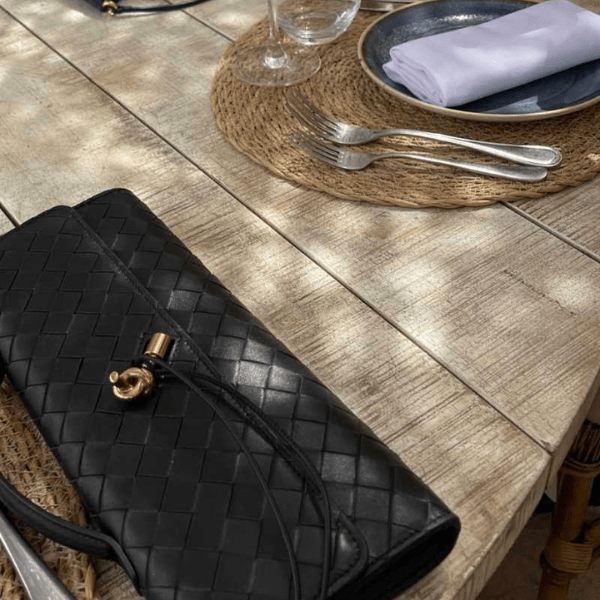 Vara Women's Clutch Bag | Woven Vegan Leather, Elegant Design 5