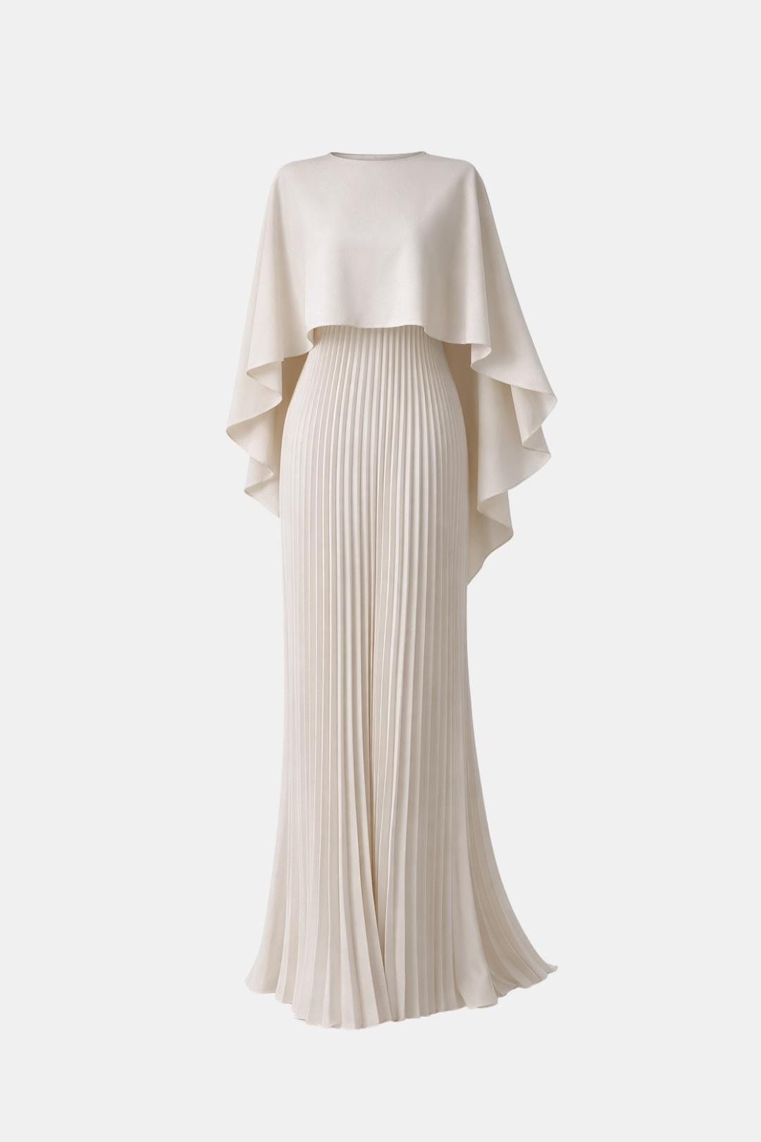 Veda Women's Maxi Dress | Pleated Chiffon, High Neck Elegance 0