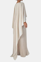 Veda Women's Maxi Dress | Pleated Chiffon, High Neck Elegance 2