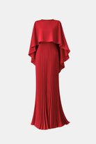Veda Women's Maxi Dress | Pleated Chiffon, High Neck Elegance 7