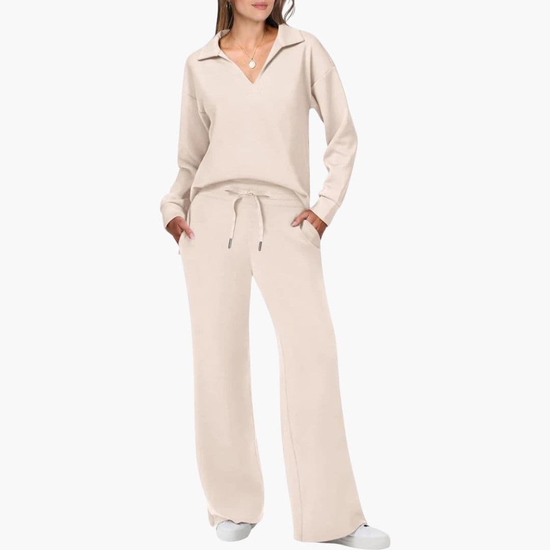 Vera Women's Loungewear Set | V-Neck Top & Relaxed Trousers 7