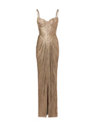 Vera Women's Maxi Dress | Metallic Corset Design, Formal Evening Wear 2