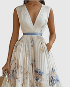 Vera Women's Midi Dress | Floral A-Line, Sleeveless Summer Style 1