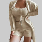 Vina Women's Fluffy PJs | Ultra-Soft Fleece Set with Cropped Top and Jacket 1