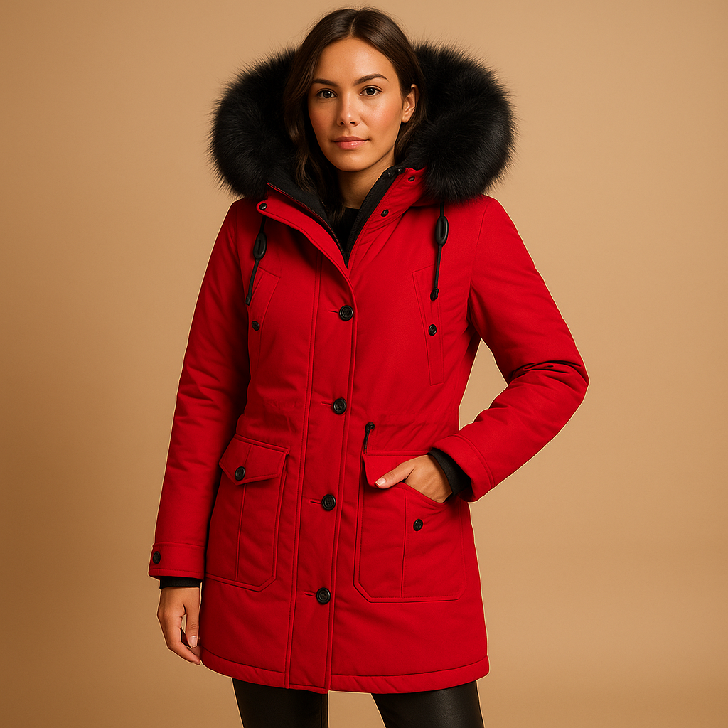 Wanda Women's Long Winter Coat | Waterproof with Faux Fur Hood 4
